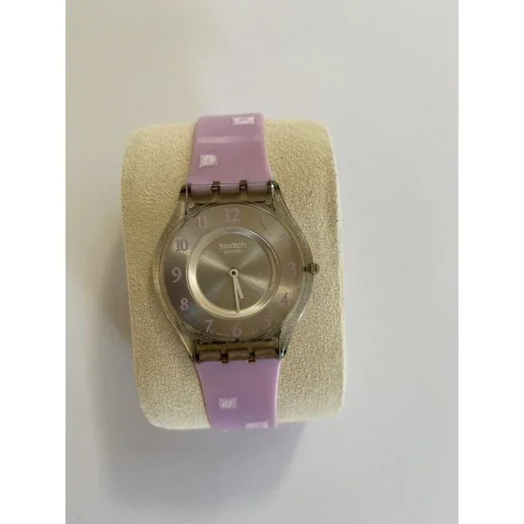 Swatch Watch Marble Time Pink Slim Skin Classic SKF315 Vintage 2002 Works well! - Picture 4 of 14